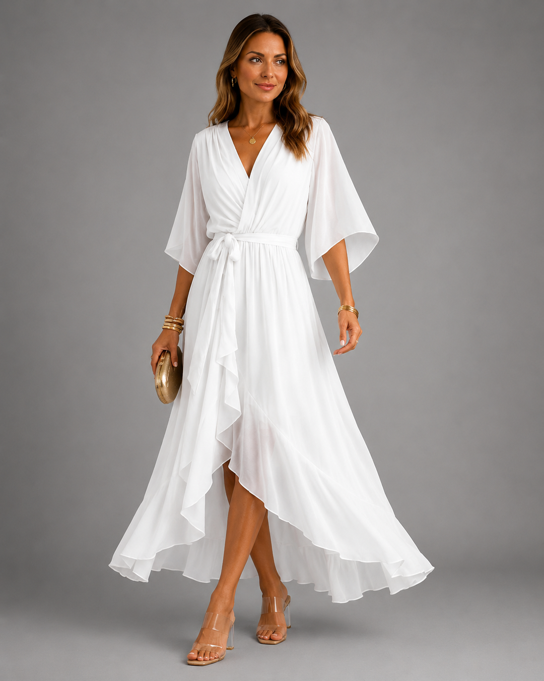 Isabelle™ | Tummy Concealing Chiffon Maxi Dress