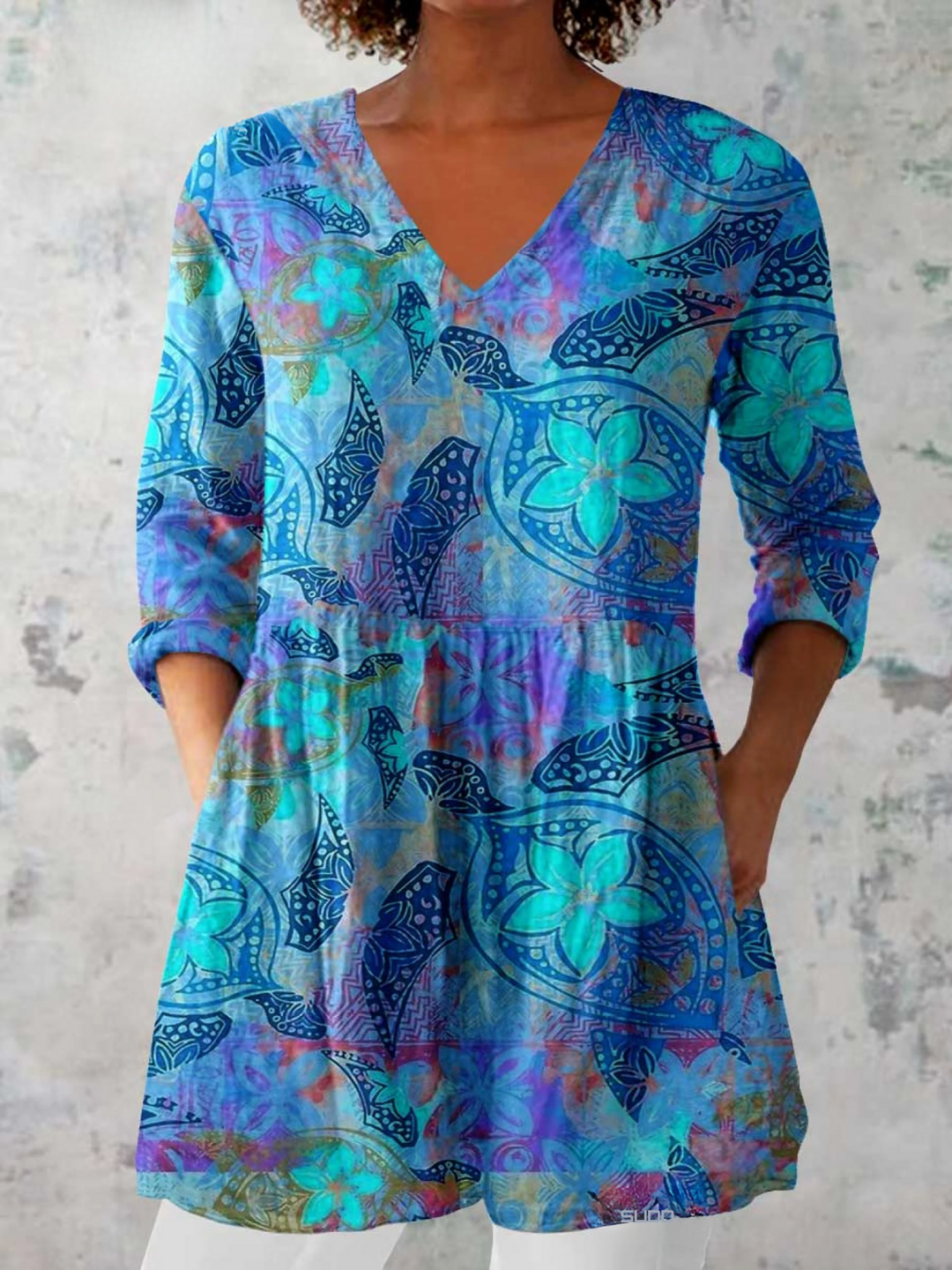Lilia | Long V-Neck Blouse