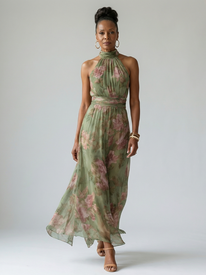 Mirelle | Floral Halter Midi Dress