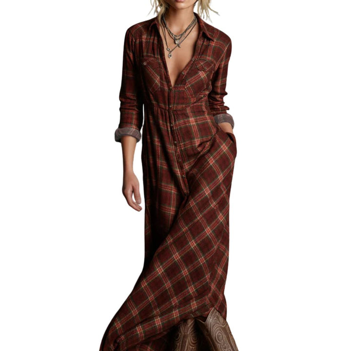 OLIVIA | PLAID MAXI DRESS