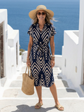 ORA | AIRY FIT PATTERNED MIDI DRESS