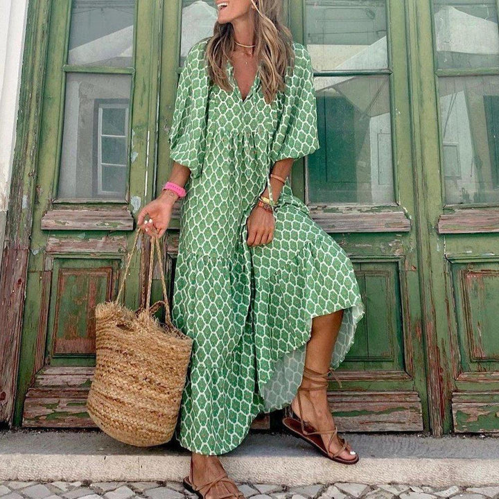 APOLLINE | BOHEMIAN BEAUTY GREEN MAXI DRESS