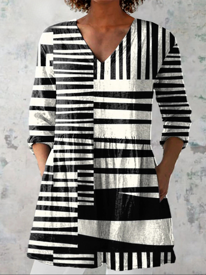Capri | Long V-Neck Blouse