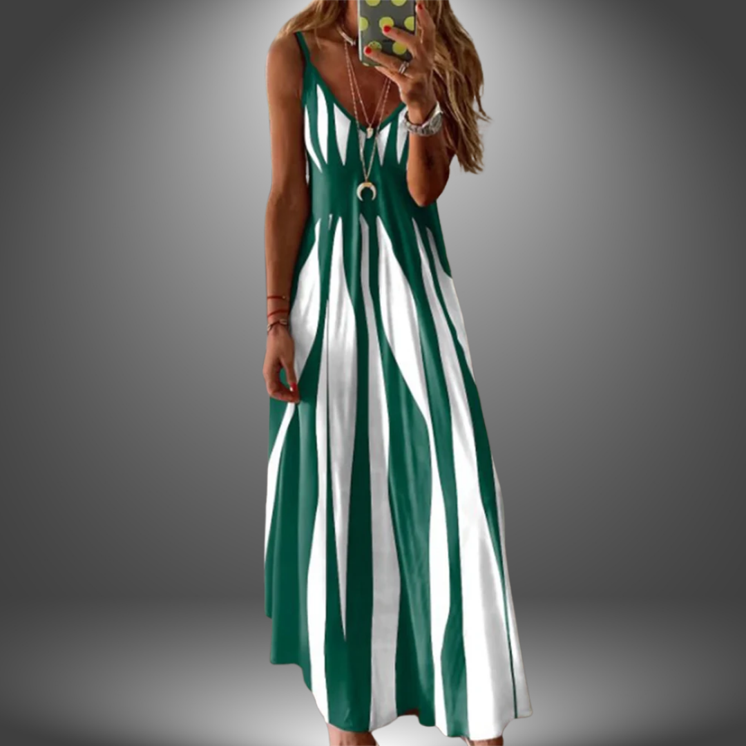 ALICIA | STRIPED SLEEVELESS MAXI DRESS