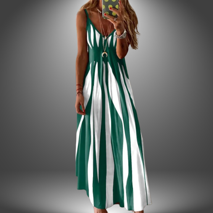 ALICIA | STRIPED SLEEVELESS MAXI DRESS