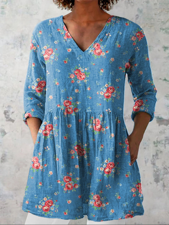 Mabel | Long V-Neck Blouse