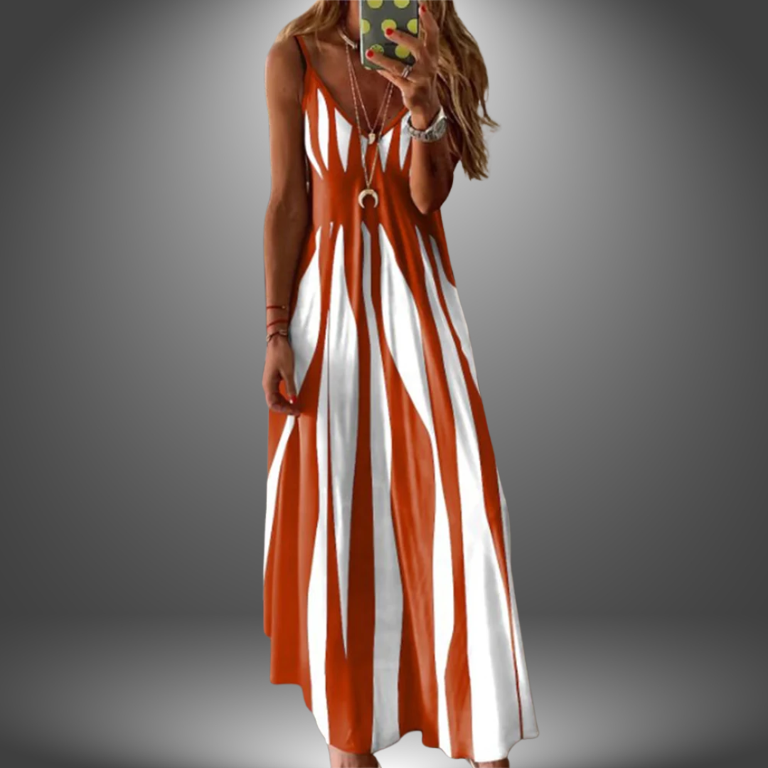 ALICIA | STRIPED SLEEVELESS MAXI DRESS