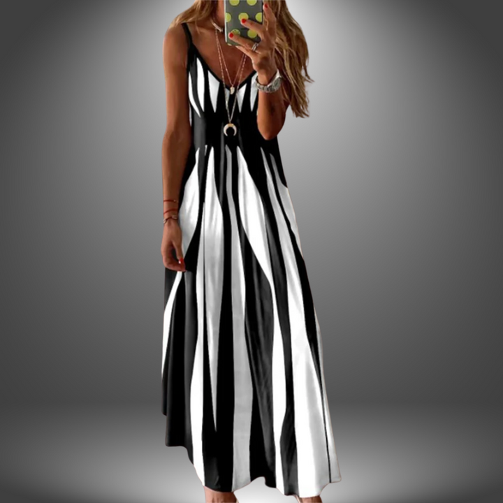 ALICIA | STRIPED SLEEVELESS MAXI DRESS