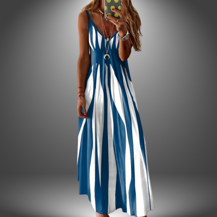 ALICIA | STRIPED SLEEVELESS MAXI DRESS