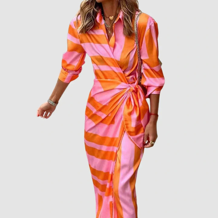 CECILIA | LEGANT STRIPED DRESS