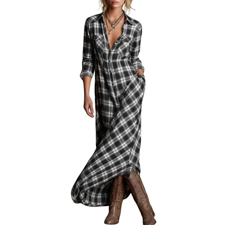 OLIVIA | PLAID MAXI DRESS