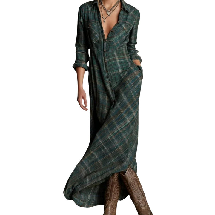 OLIVIA | PLAID MAXI DRESS