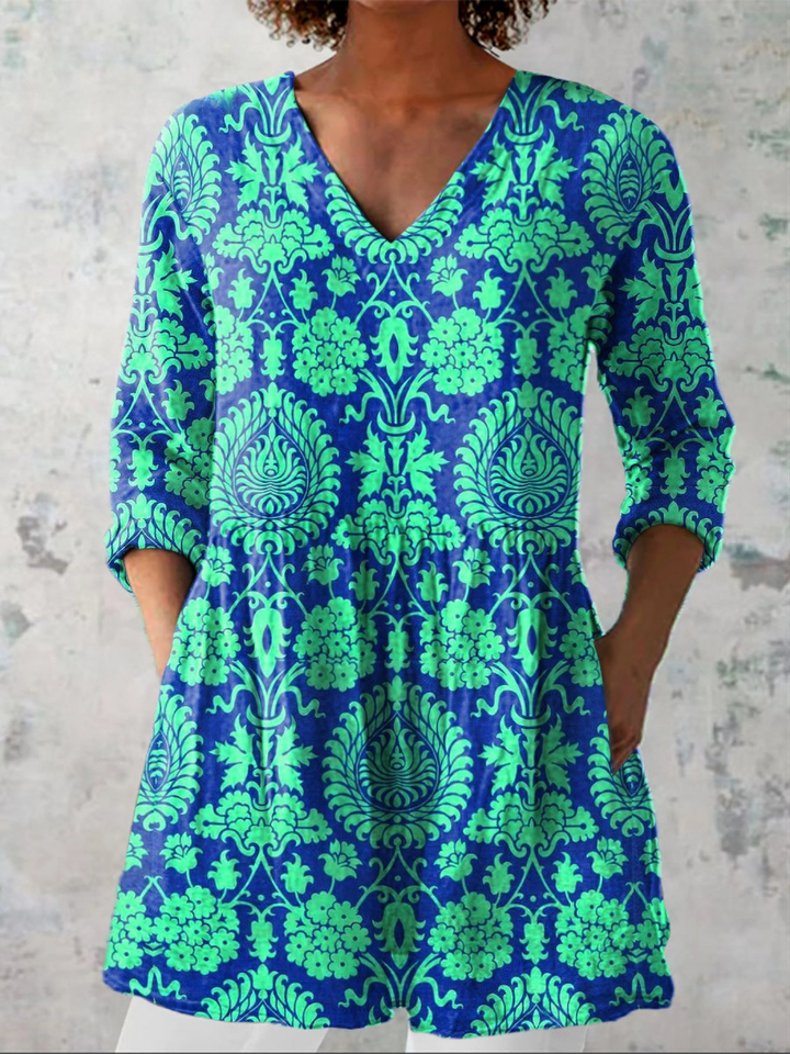 Beatrix | Long V-Neck Blouse