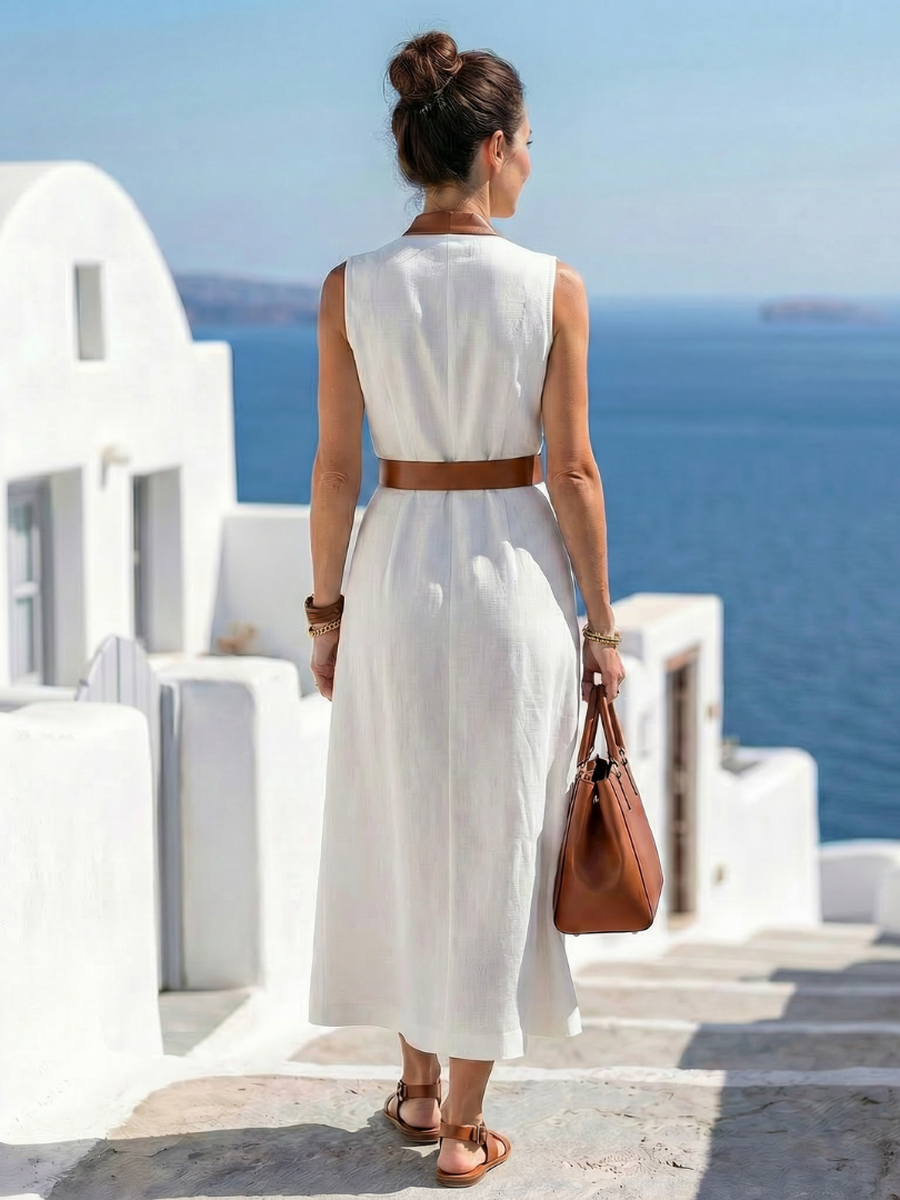 MYRA | CONTRAST LINE MIDI DRESS