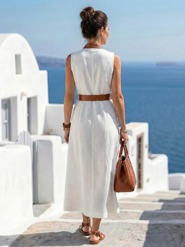 MYRA | CONTRAST LINE MIDI DRESS
