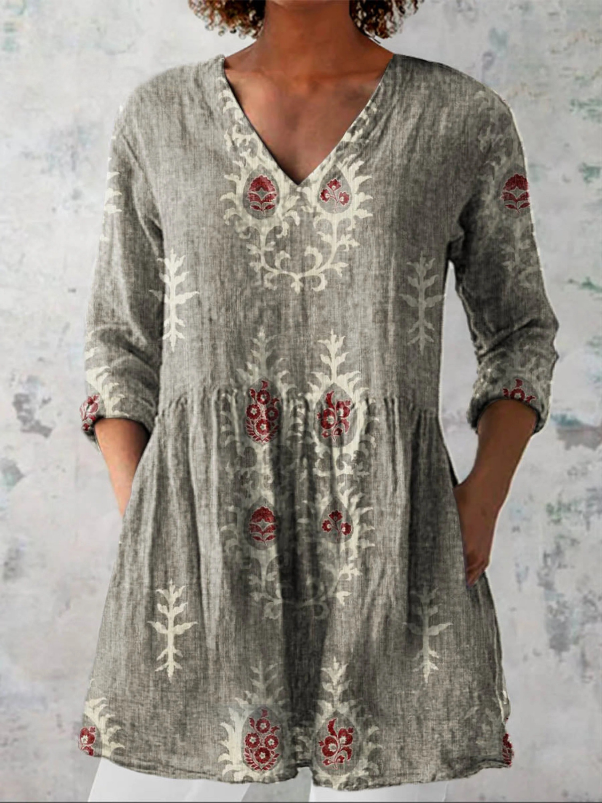 Maeve | Long V-Neck Blouse