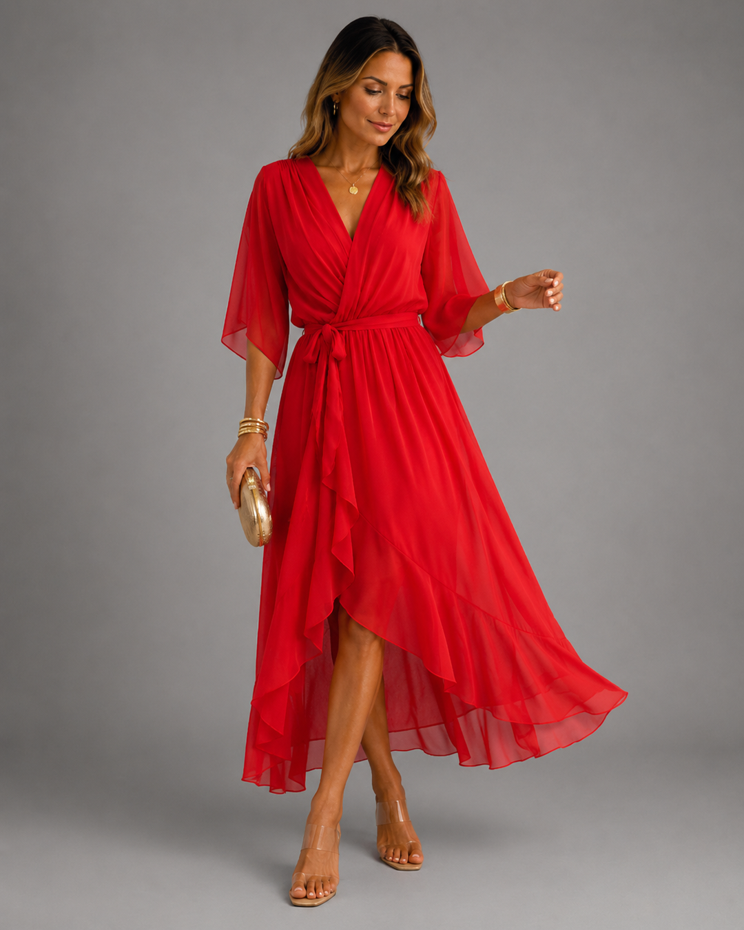 Isabelle™ | Tummy Concealing Chiffon Maxi Dress