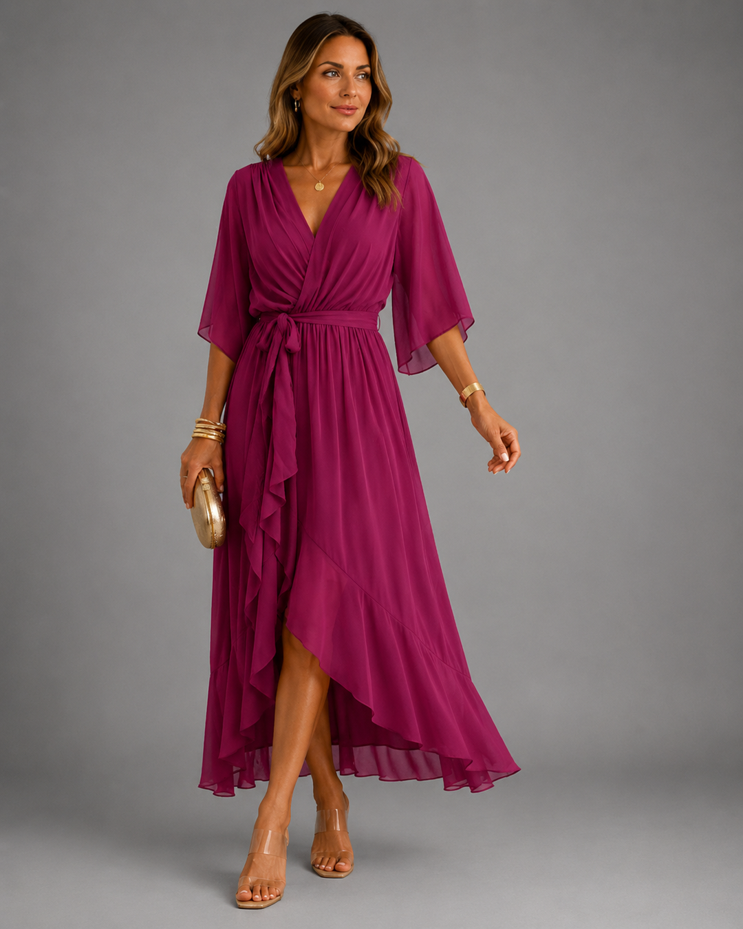 Isabelle™ | Tummy Concealing Chiffon Maxi Dress