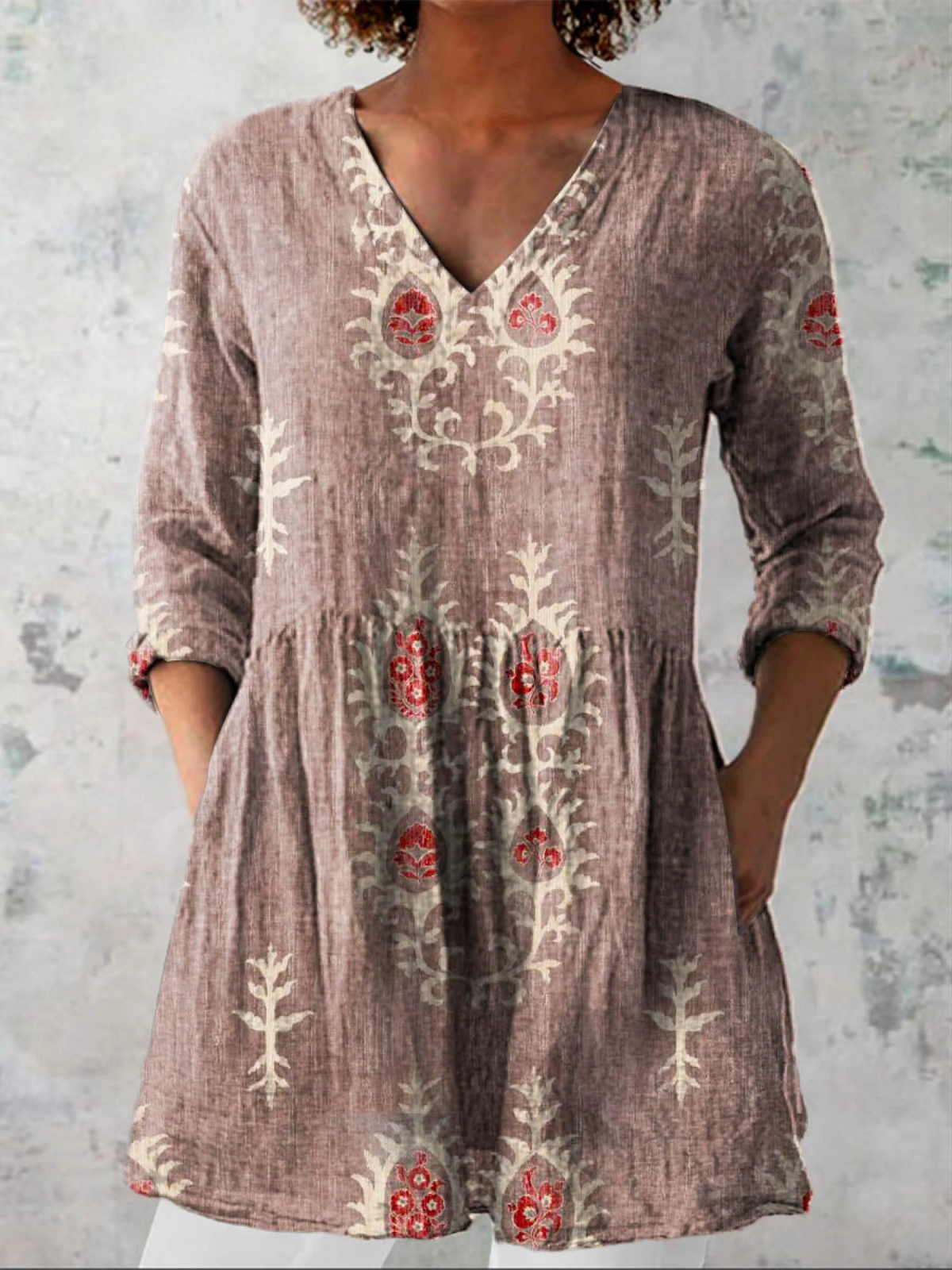 Maeve | Long V-Neck Blouse