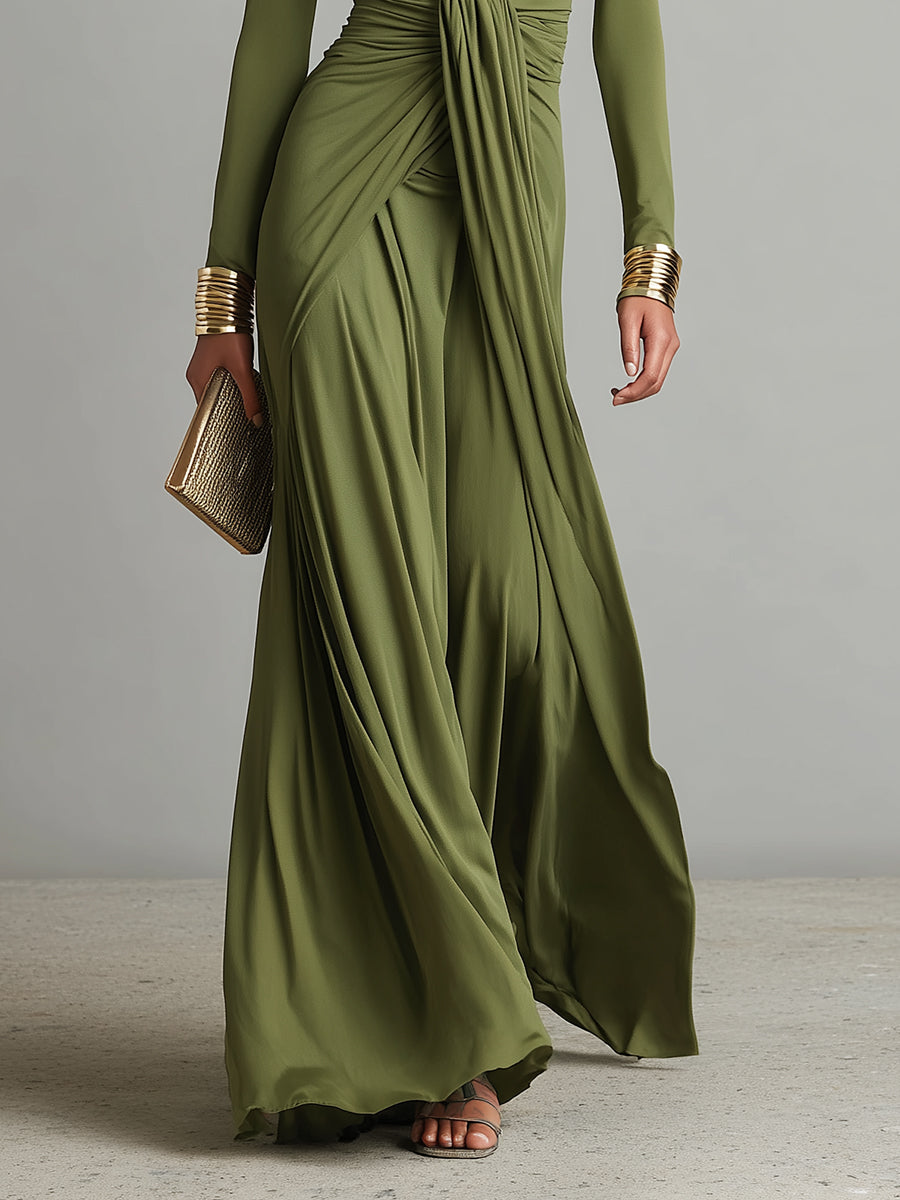 Valentina | V-Neck Ruffle Maxi Dress