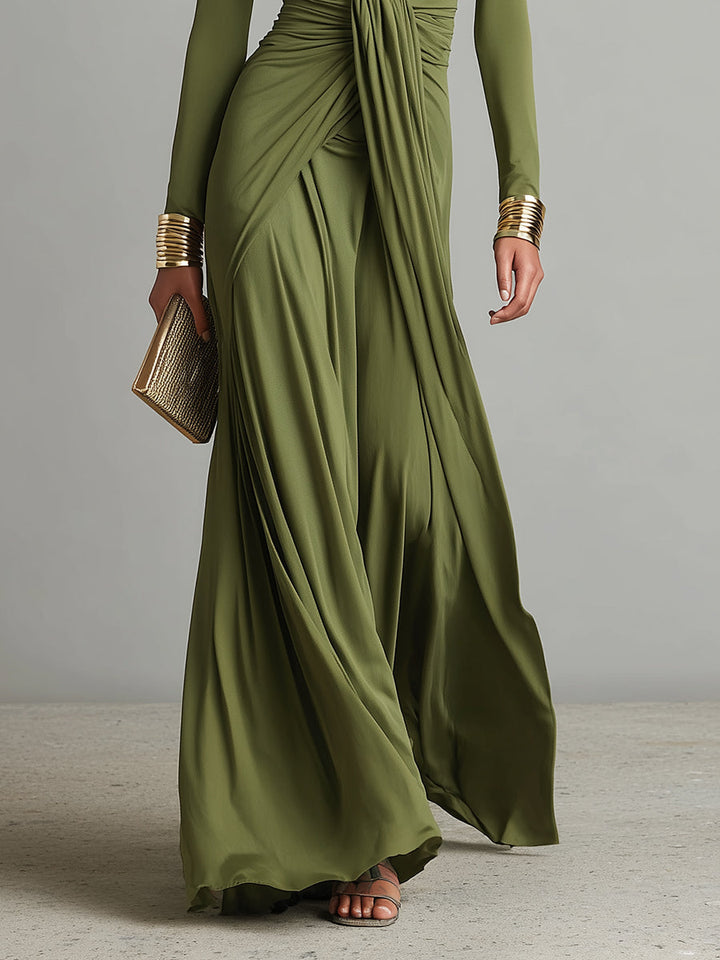 Valentina | V-Neck Ruffle Maxi Dress