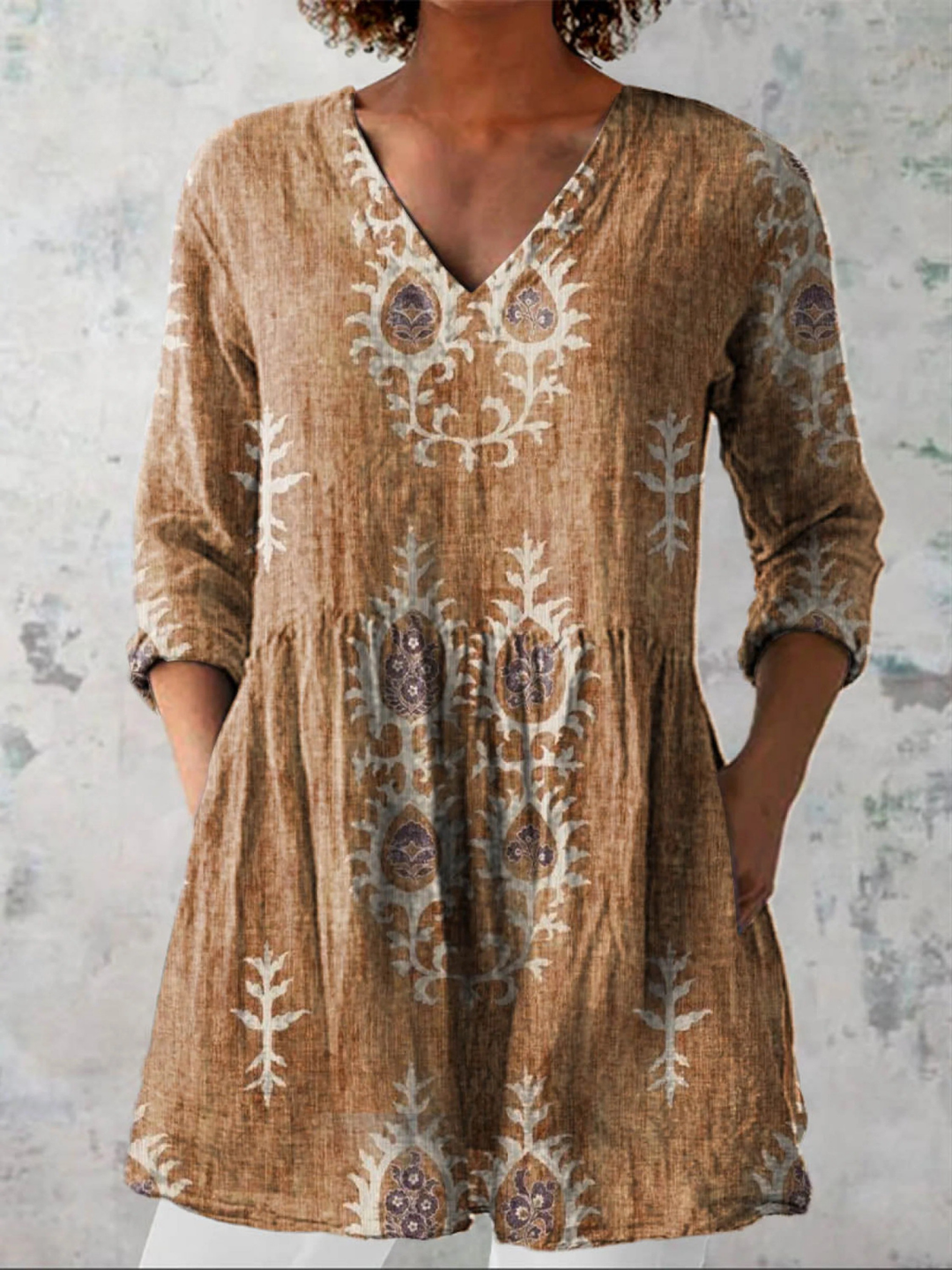 Maeve | Long V-Neck Blouse