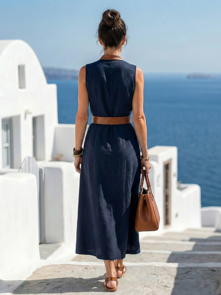 MYRA | CONTRAST LINE MIDI DRESS