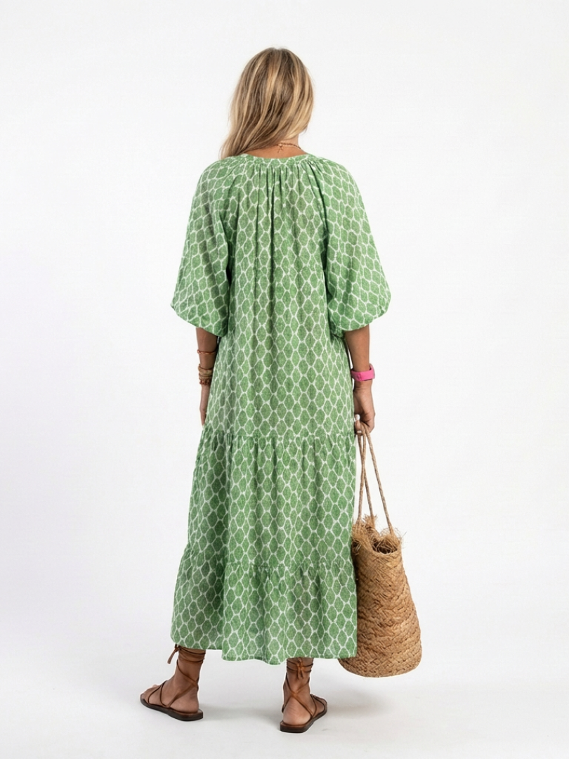 APOLLINE | BOHEMIAN BEAUTY GREEN MAXI DRESS
