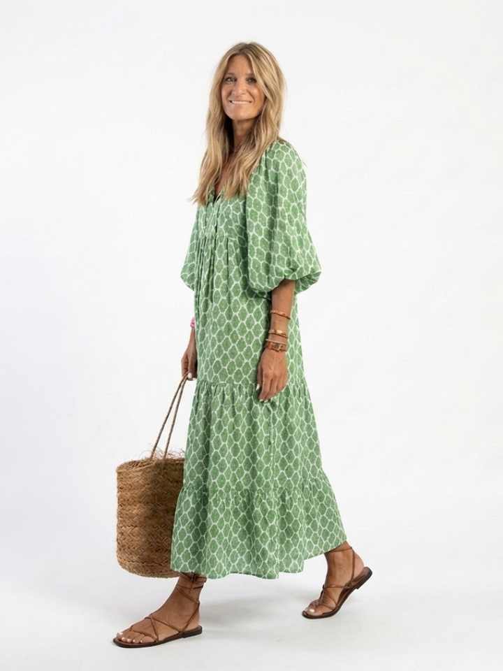 APOLLINE | BOHEMIAN BEAUTY GREEN MAXI DRESS