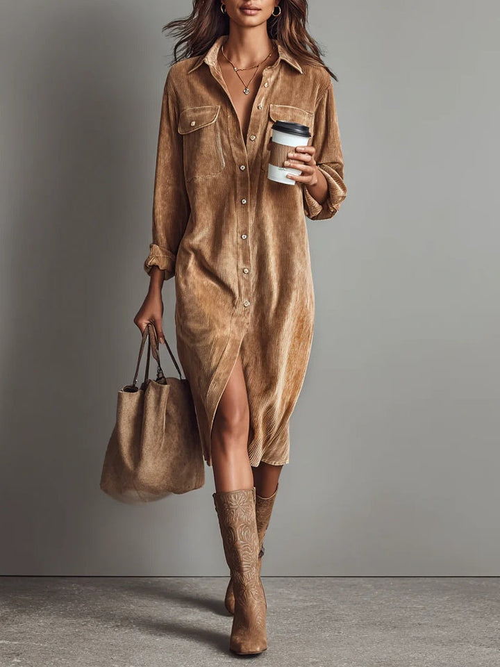 FLORENCE  | CORDUROY MIDI DRESS
