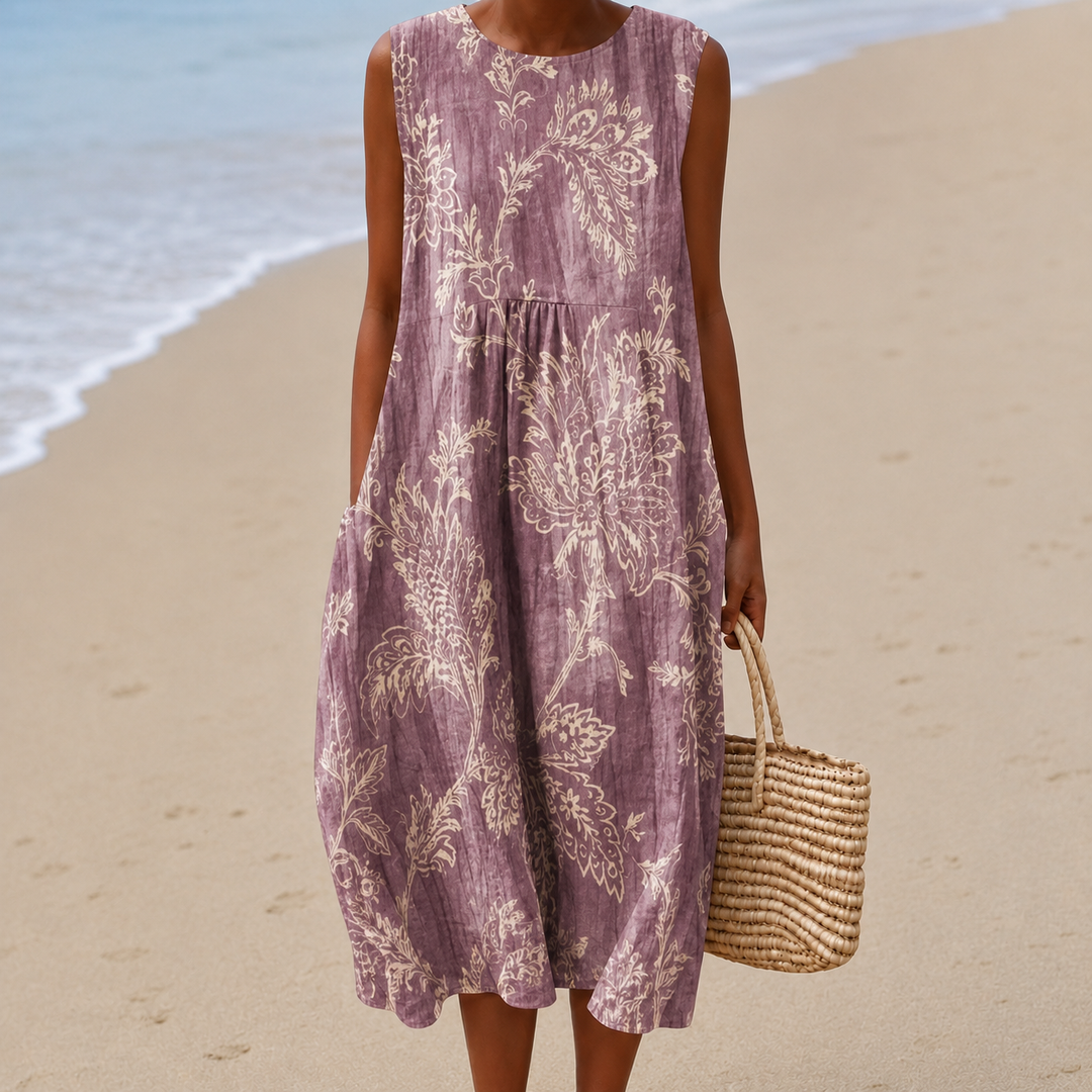 Livia™ | Airy Belly-Camouflaging Floral Midi Dress