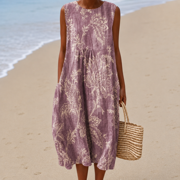 Livia™ | Airy Belly-Camouflaging Floral Midi Dress