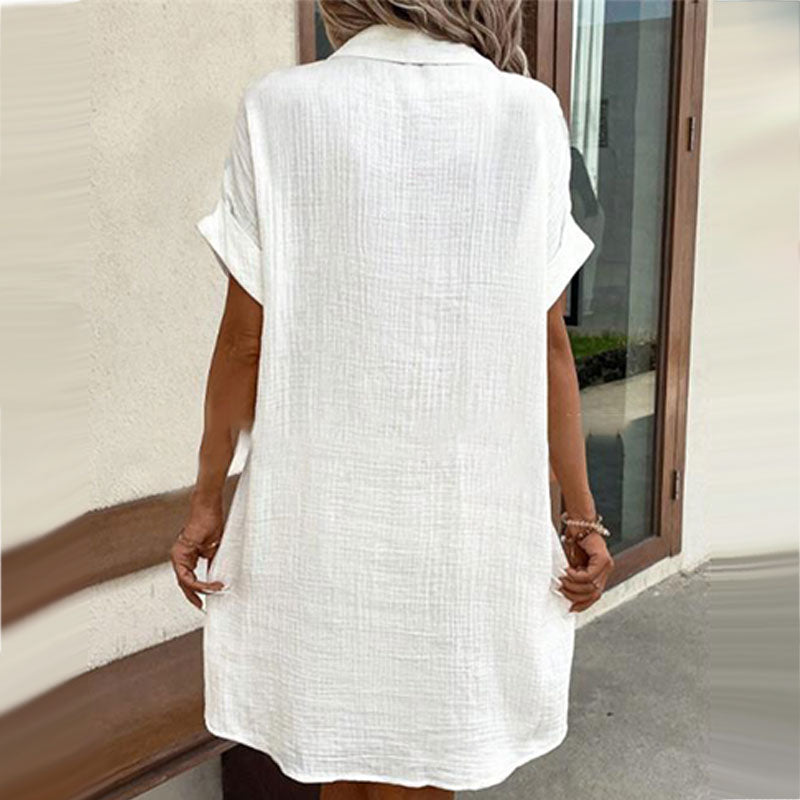 EMMA | BUTTON-FRONT SHIRT DRESS